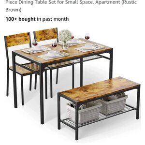 Small Kitchen Table, Chairs & Bench Set